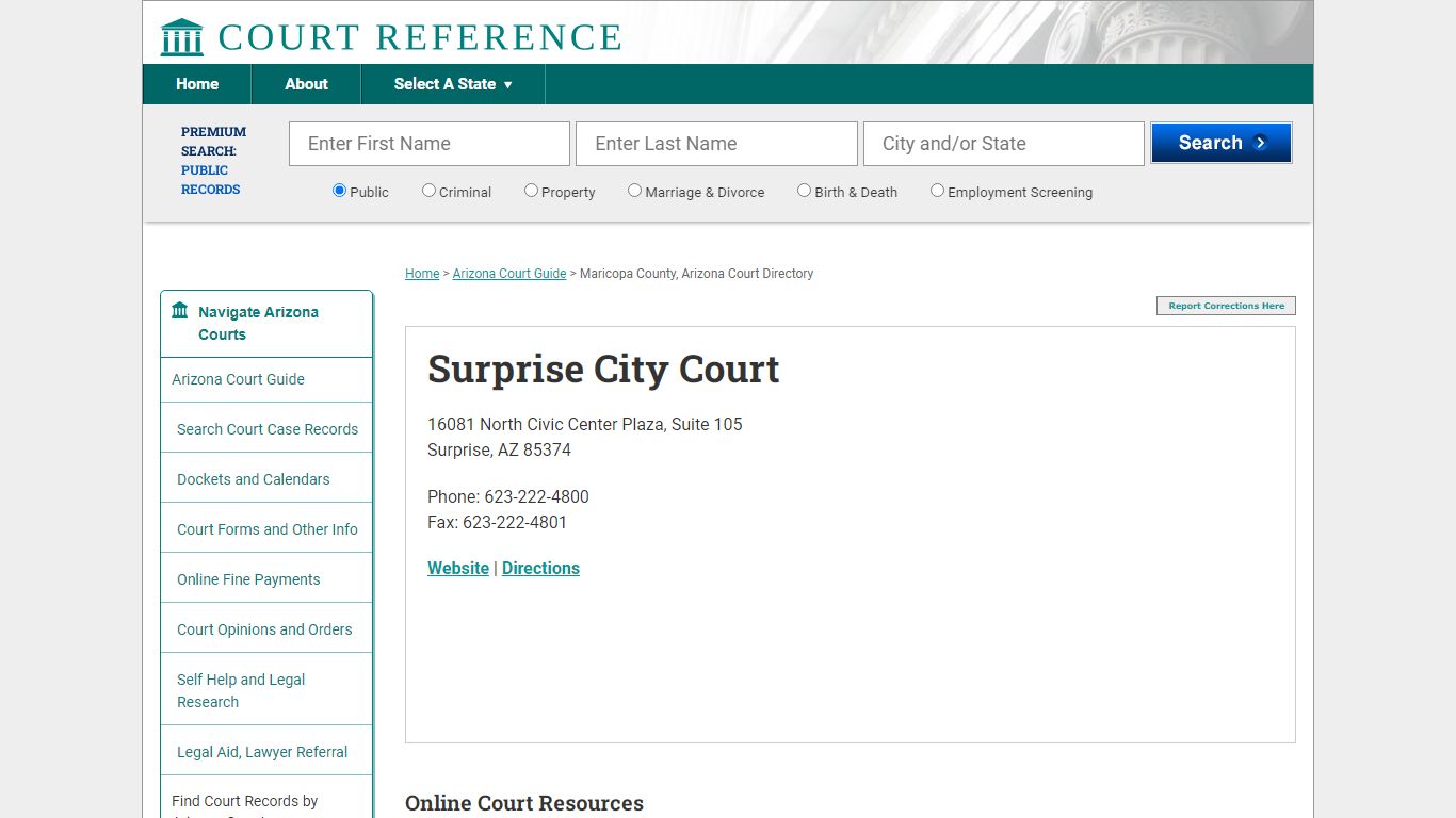 Surprise City Court - Courtreference.com