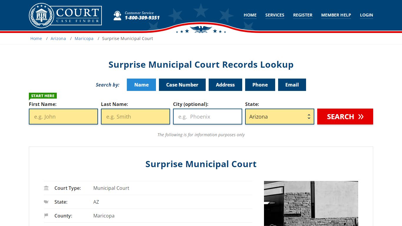 Surprise Municipal Court Records Lookup - CourtCaseFinder.com